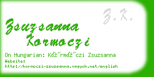 zsuzsanna kormoczi business card